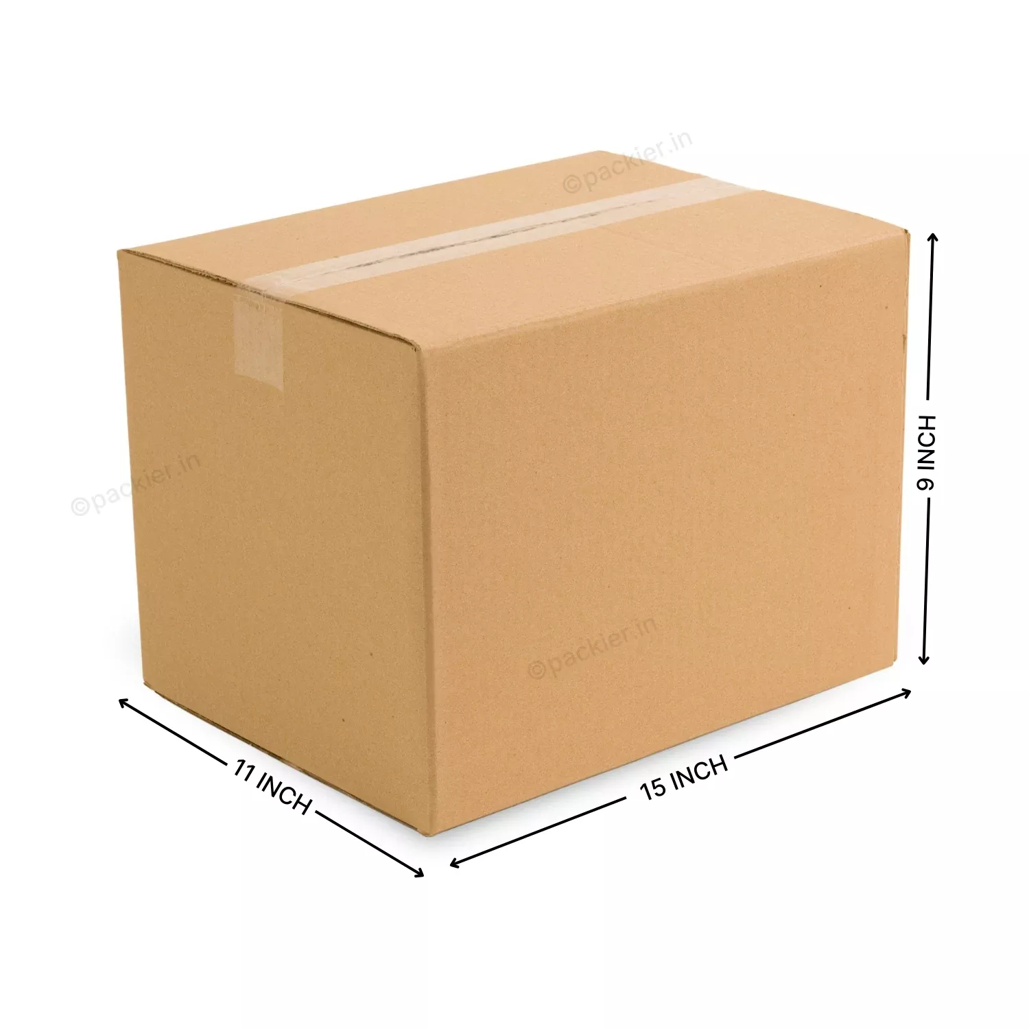 3 Ply Brown Corrugated Cardboard Box Size 15X11X9 Inches