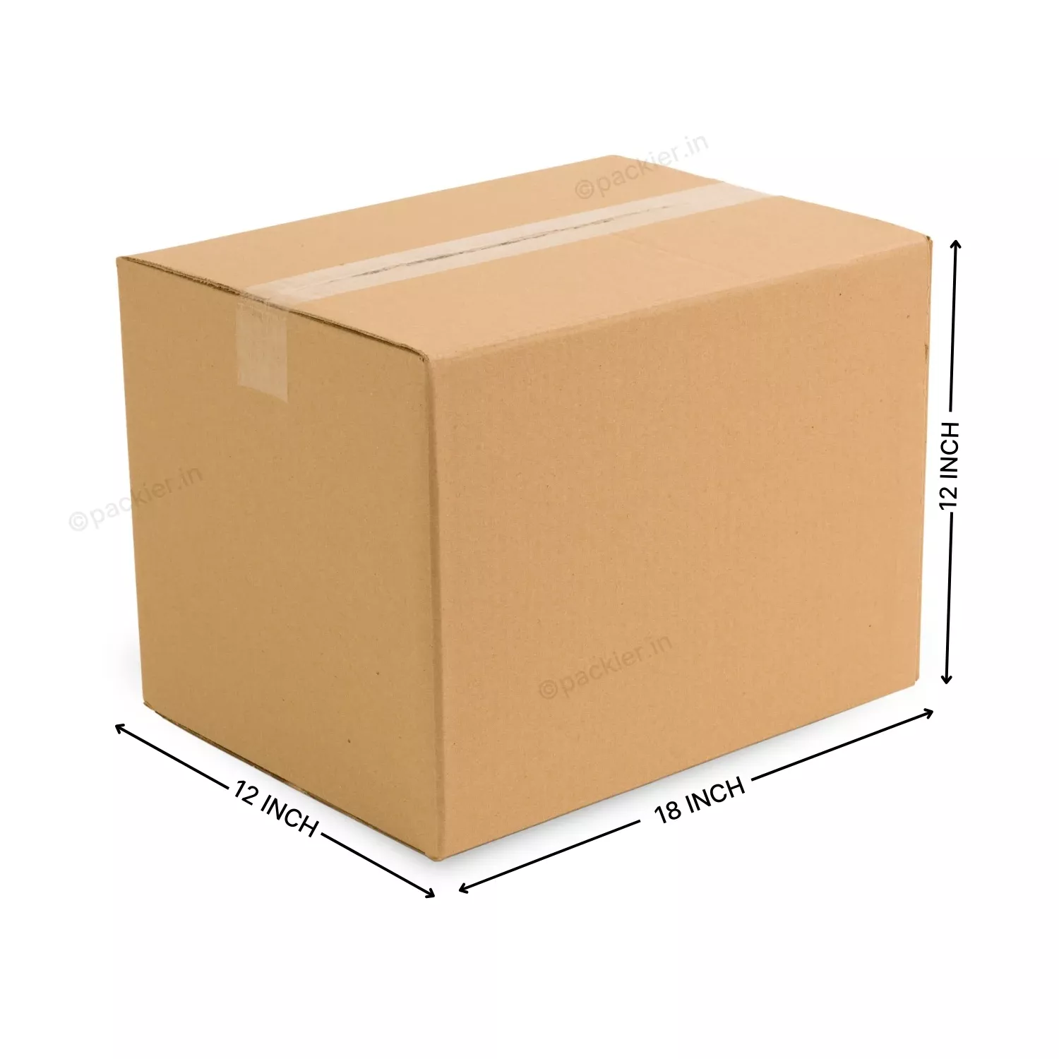 5 Ply Brown Corrugated Cardboard Box Size 18X12X12 Inches