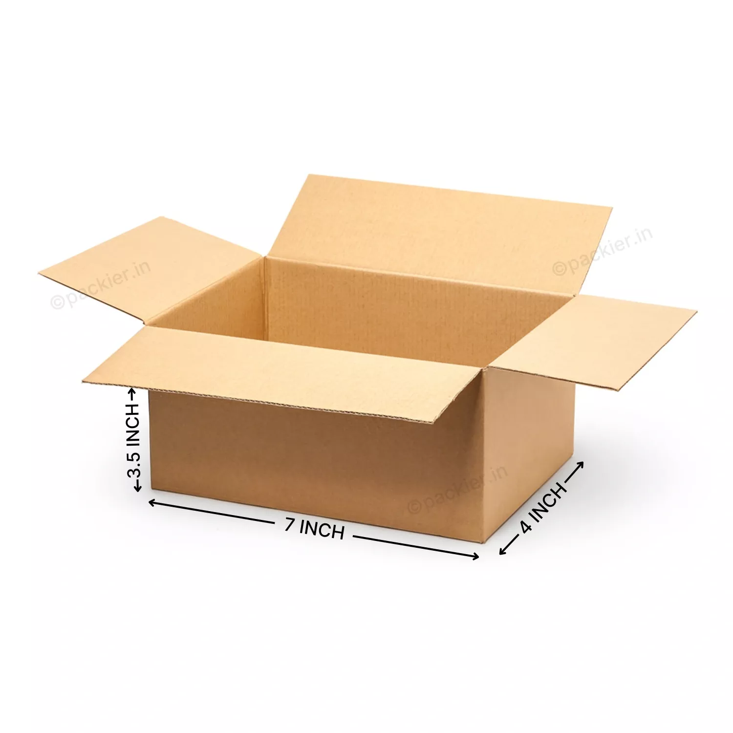 3 Ply Brown Corrugated Cardboard Box Size 7X4X3.5 Inches