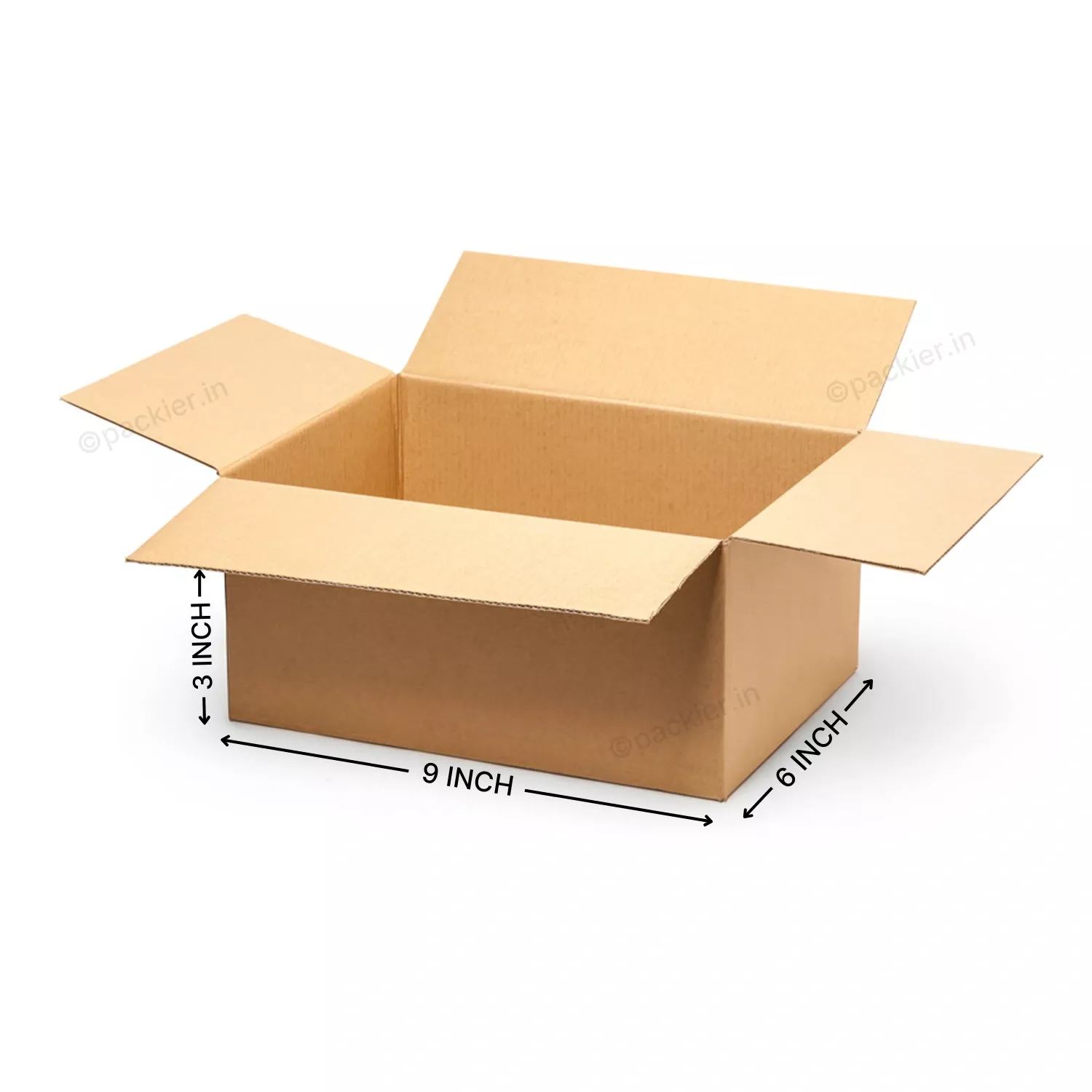 3 Ply Brown Corrugated Cardboard Box Size 9X6X3 Inches