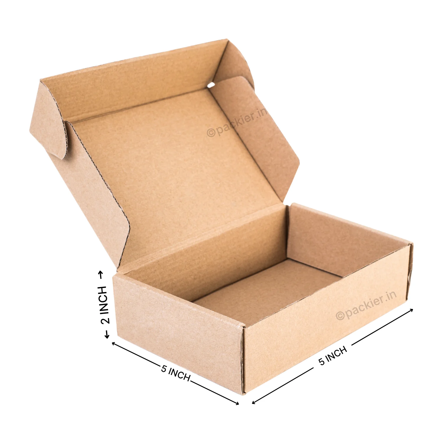 3 Ply Brown Flap Corrugated Cardboard Box Size 5X5X2 Inches