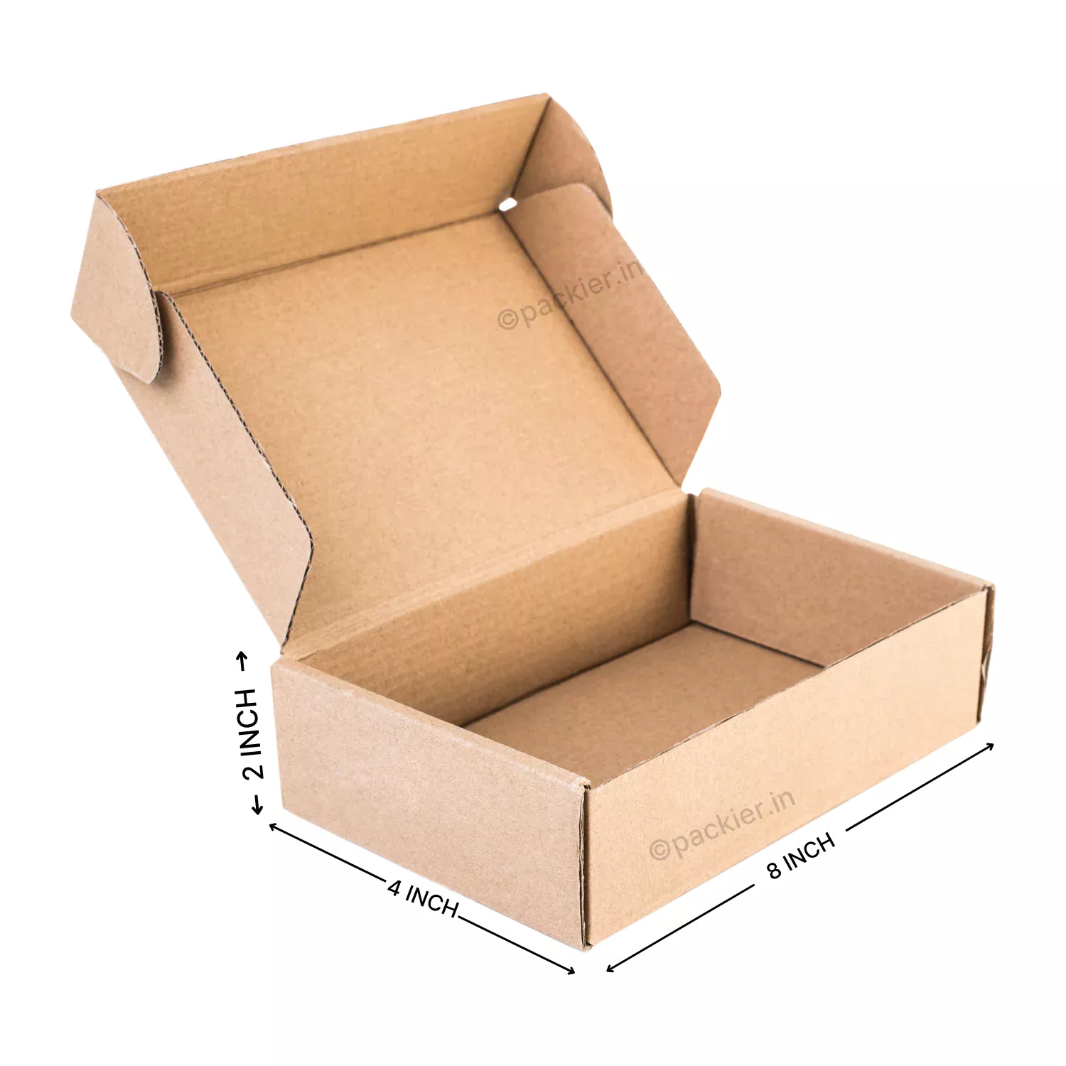 3 Ply Brown Flap Corrugated Cardboard Box Size 8X4X2 Inches